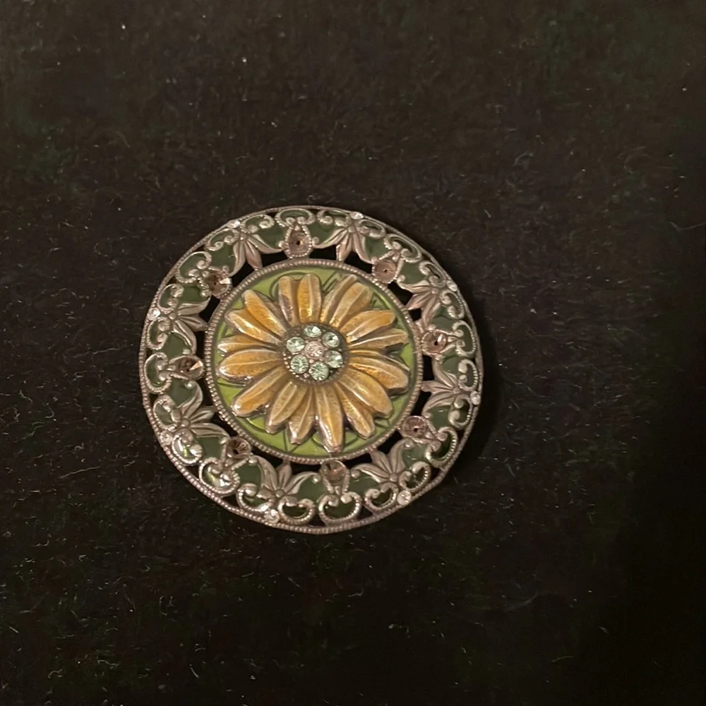 Catherine Popesco Round Brooch from France - Picture 1 of 4
